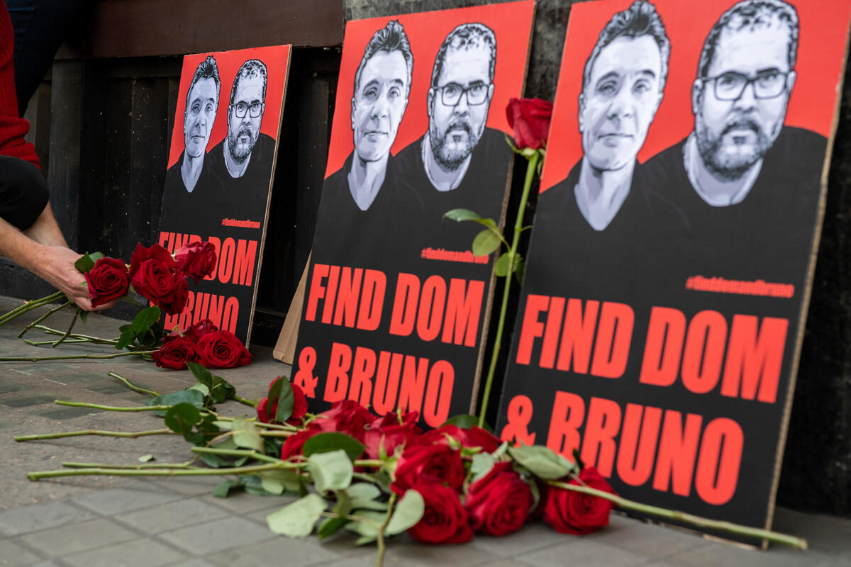 Vigil for Dom Phillips and Bruno Araújo Pereira at the Brazilian Embassy in London