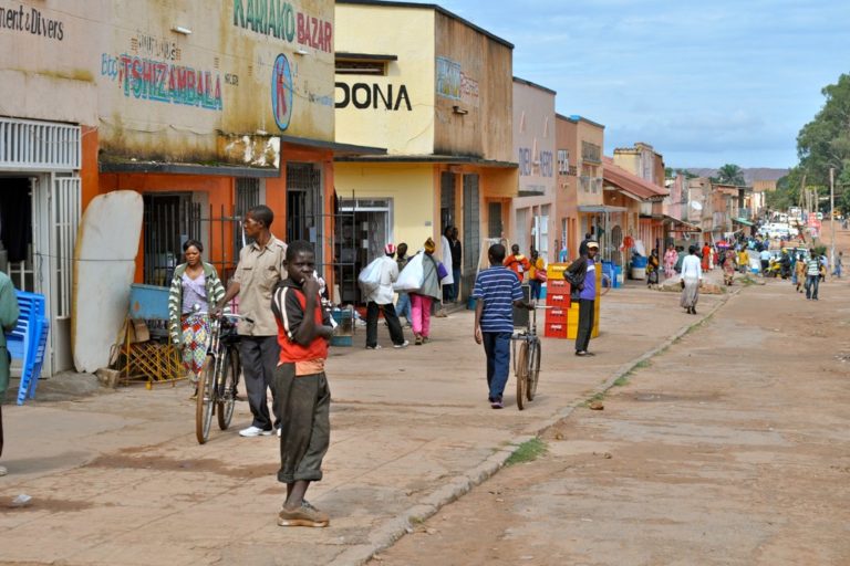 View of people on a street in the town of Kolwezi, Lualaba Province, DRC. Image by Fairphone via Flickr (CC BY-NC 2.0)