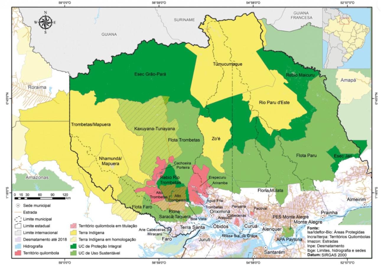 A map of the protected areas in the north of Pará state. 