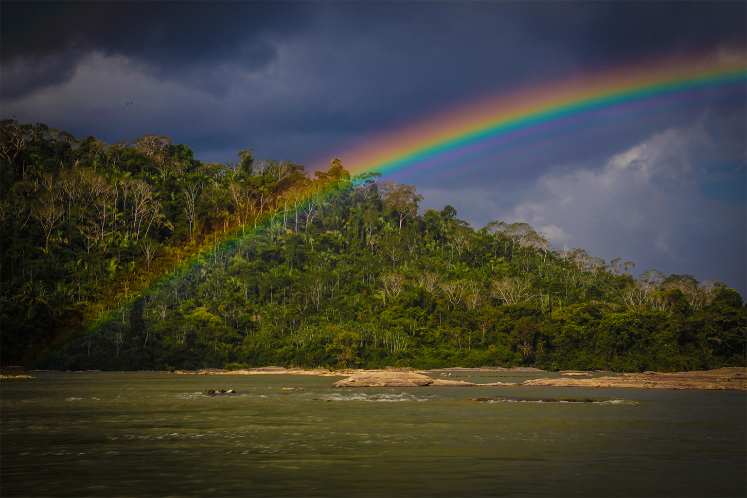 Rainbow over the Tapajós river.