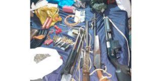 2 Arrested with 5 shotguns, ammunition, blasting cartridges, Kanana. Photo: SAPS