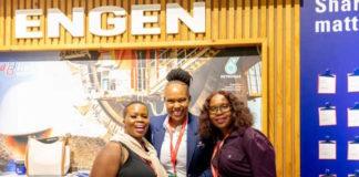 Engens Enterprise Development partner Dimakatso Isaacs owner of Resegofetse Business Solutions centre pictured with Prudence Rapoo left and Sylvia Siphugu