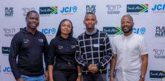 Left to right: Kutullo Matloga Marketing Activations Coordinator Brand South Africa, Masego Mosiane Acting Activations Manager Brand South Africa, Winner of Play Your Part Ignite KZN Phumelela Mkhize and Tshepiso Malele