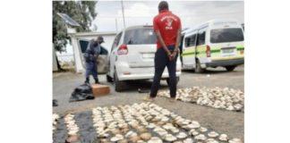 Suspect arrested with abalone, Reddersburg. Photo: SAPS