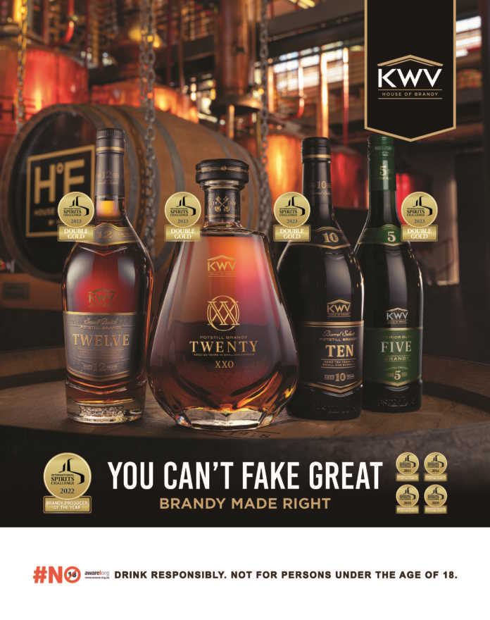 KWV Brandy Triumphs with Four Double-Gold Medals at the International Spirits Challenge 2023