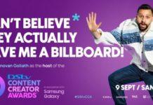 Donovan Goliath’s DStv Content Creator Awards Host Announcement Content Lands Him A Billboard In Sandton