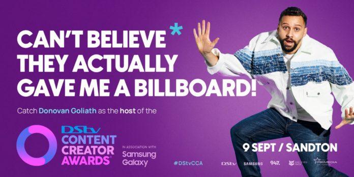 Donovan Goliath’s DStv Content Creator Awards Host Announcement Content Lands Him A Billboard In Sandton