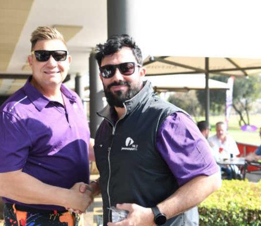 Kurt Darren and Martin Bester during the Good Morning Angels Jacaranda FM Golf Day 2023 at Centurion Country Club on September 08, 2023 in Centurion, South Africa.