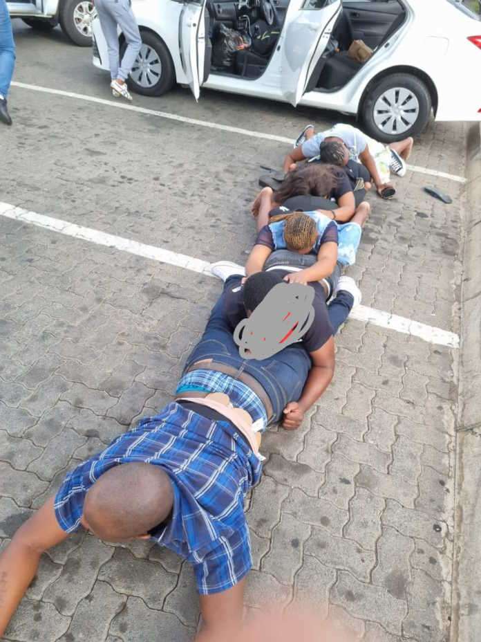 Five suspects arrested after they were found with suspected stolen good at Mall of the North