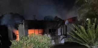 60-year-old alleged shooter’s house and workshop up in flames
