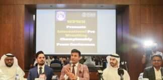 Sangram Singh at Press Conference announcing the WPWH International Pro Wrestling Championship 2024