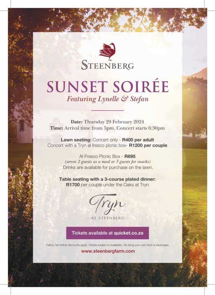 Steenberg Sunset Soiree 29 February 2024 Steenberg Sunset Soiree 29 February 2024