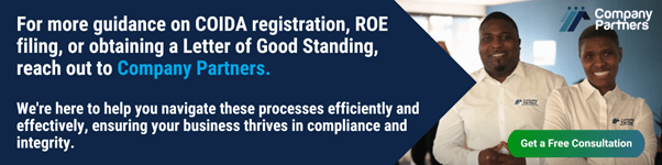 For COIDA registration, ROE filing, or obtaining a Letter of Good Standing, reach out to Company Partners on our toll free number today from anywhere in South Africa.