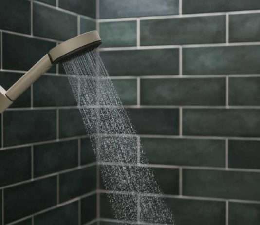 'Reduce, Reuse, Recycle', the handle of the hand-held shower is made of recycled plastic