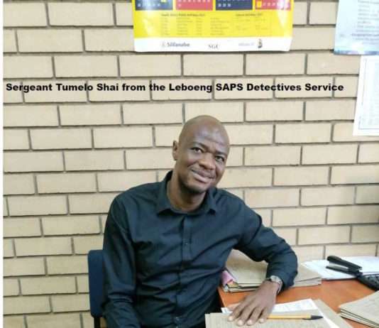 Sergeant Tumelo Shai from the Leboeng SAPS Detectives Service