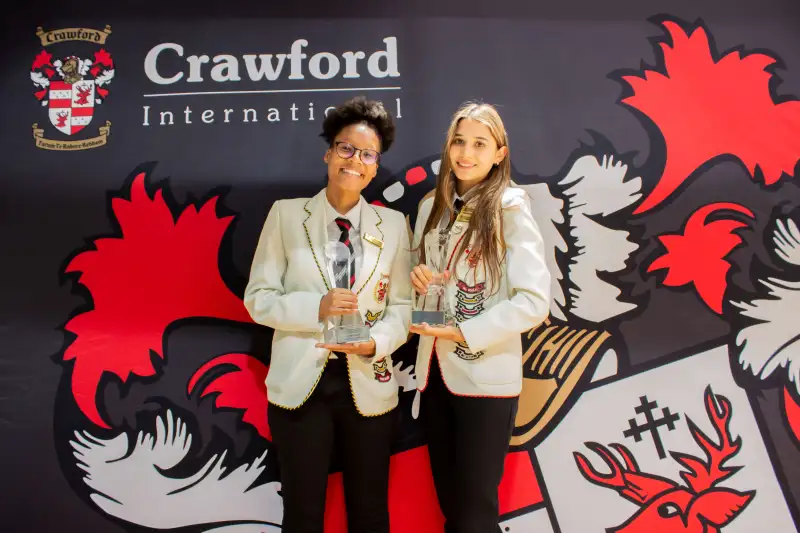 (Left) Chisomo Boshoma & Gabriella Kretzmar were two of the four recipients of students with the most distinctions.