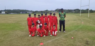 Coach Alester Maregwede with the African Warriors Cricket Team