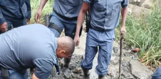 Operation Vala Umgodi operators dig deep to retrieve gold processing cylinders
