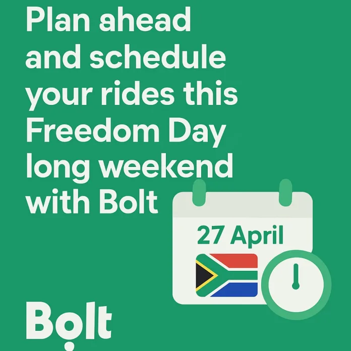 2746D027-9999-4BAB-BB4F-2770889C9FE3 Bolt Ride Scheduling Surges by 275% as South Africans Plan Ahead for Freedom Day Long Weekend