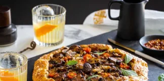 Mushroom and cheese folded in crispy home made pastry… need we say more! Mushroom & Cheese Galette