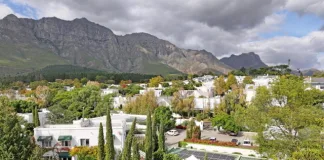 Luxurious Majeka House in Stellenbosch with its 21 designer rooms, pools, restaurant, bar, lush gardens and spa set against the magnificent Helderberg Mountain