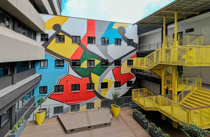 Mural for Thrive Student Living's Arteria Parktown entitled Ukuzilanda Ukuzilandela Nokuzelapha