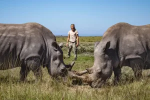Justin Terblanche, the guardian of the crash, with Tiffany and Brittany. (Image credit: Joubert Grigor)