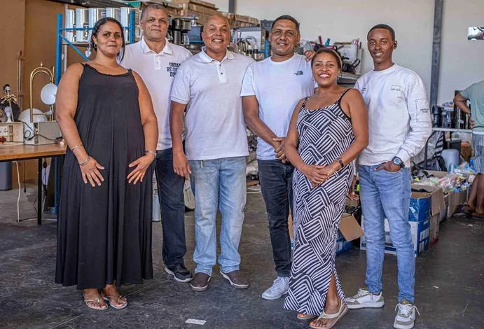 From left to right: The Repair Cape Town team - Greshna Brickles, Ivan Malagas, Alan Warden (ED Manager), Bradley Freeman, Liezel Malgas and Msingathi Mabusela.