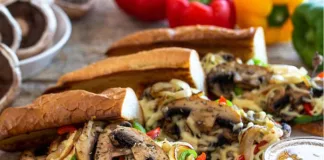 Melted Mozzarella & Mushroom Loaded Baguette