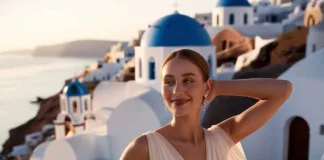 Flying Dress Photoshoot in Santorini – Capture Magical Moments in Style