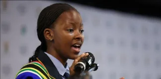 Young Leaders Call for Action: “No More Blue Ticks, It’s Time to Act” Bontle Motatsa, NSAAC Children and Adolescents Representative (Image supplied by GCIS)