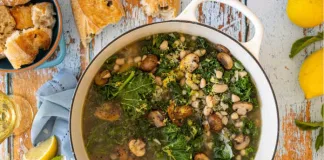 Mushroom, Kale & Cannellini Bean Soup