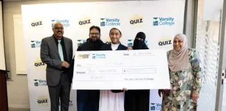 IIE Varsity College national quiz puts grade 11 learners’ knowledge to the test IIE VC National High School Quiz 2024 Winner, Mohammed Khan with his family
