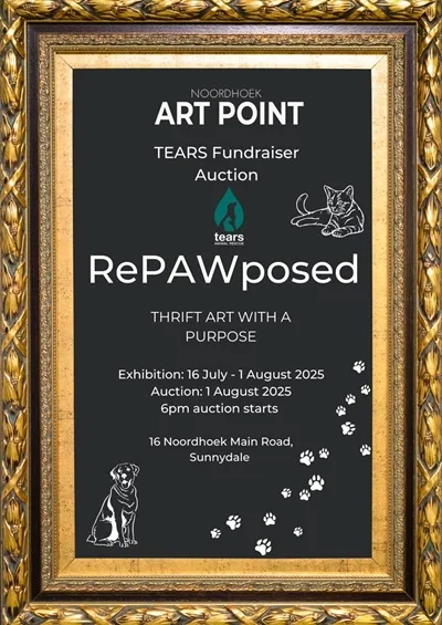 Tears Fundraiser Poster 2025 TEARS fundraiser art exhibition in Noordhoek where art meets heart