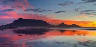 Table Mountain from Bloubergstrand