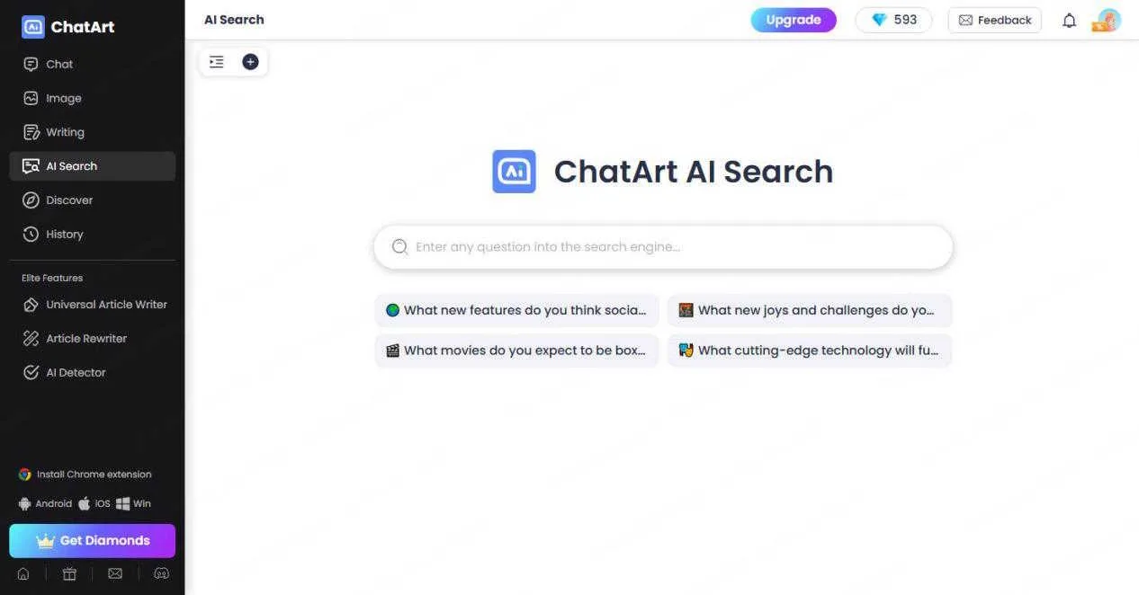 ChatArt AI online search