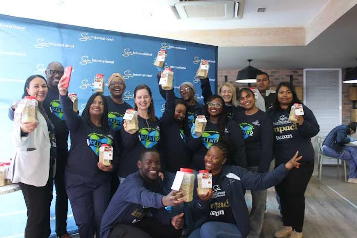Heidi Edson, Sun International’s SED Specialist (far left) spearheading the Festival of Giving with fellow employees at Central Office