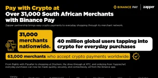 Binance Pay Goes Live at 31,000 South African Merchants with 50% Cashback Launch