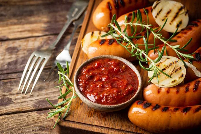 Mpumalanga Chakalaka and carrot Sheba served with sausage