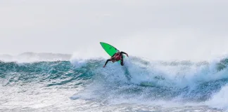High Performance Surfing on Day One Of The Rip Curl GromSearch, Seal Point, Cape St Francis. Ben Esterhuyse