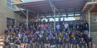 Christel House SA’s entire Grade 8 class of 2025 receiving their Buckets of Hope last year. The school is building a new High School on its Ottery campus, set to open in April 2026. Incoming Grade 8 students from other primary schools will also receive Buckets of Hope.