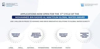 Applications now open for the 5th cycle of the Mohammed bin Rashid Al Maktoum Global Water Award