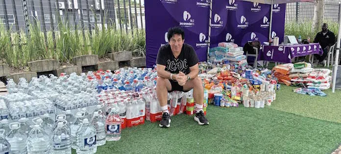 Jacaranda FM's Martin Bester with some of the donations