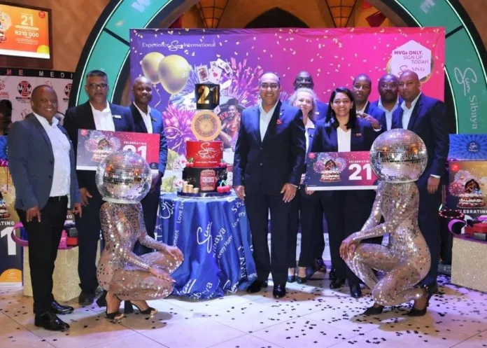 Virath Gobrie, Sibaya’s General Manager pictured with the executive team at Sibaya Casino's 21st Birthday