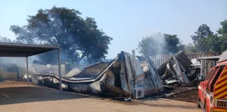 Fire Damages Office Containers at Police Station Fire Damages Office Containers at Police Station