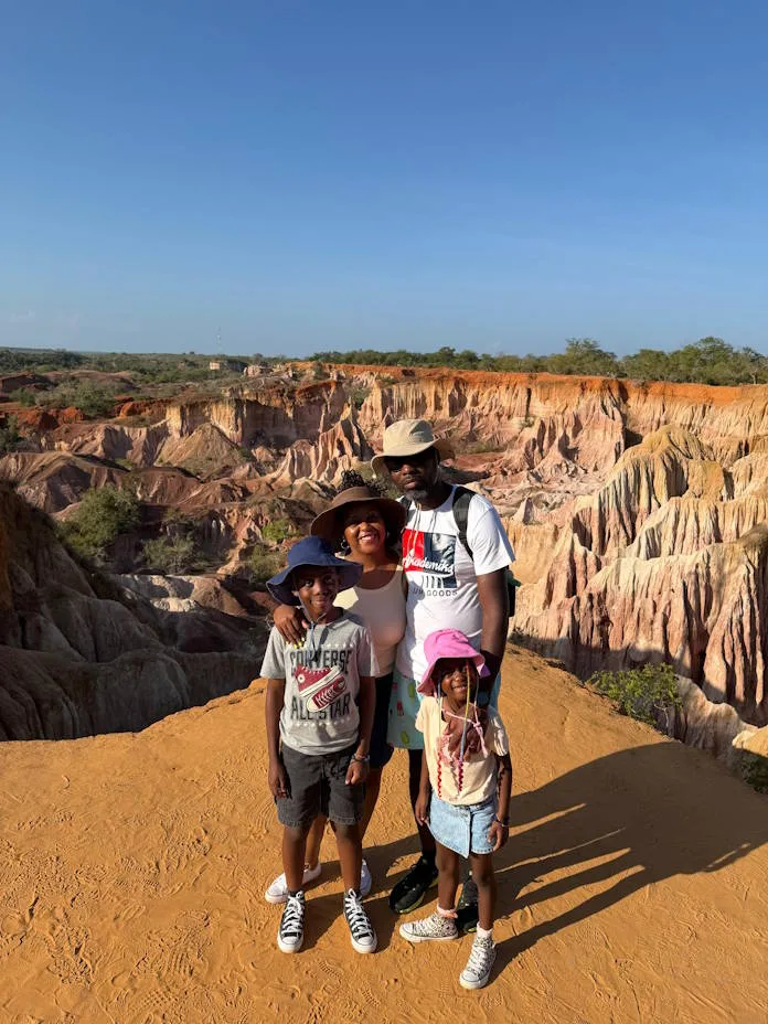 Carol Ofori and her family in Malindi