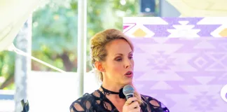 Kathrin Kidger fashion designer at the reveal of the theme