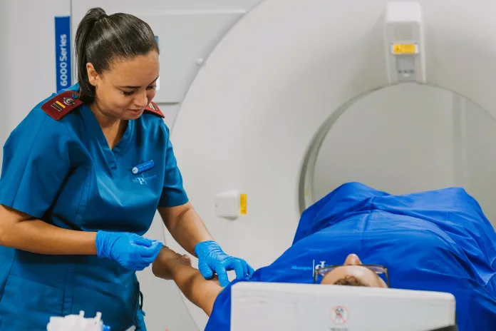 Contrast-enhanced MRI scan