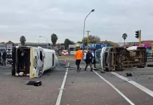 16 Injured After Two Minibus Taxis Overturn in Centurion CBD