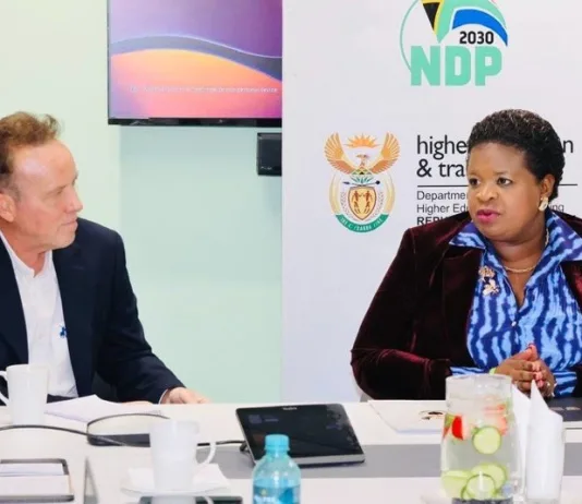 The Department of Higher Education and Training kicks off sector-wide engagements with visit to Advtech Advtech Group CEO Geoff Whyte with Deputy Minister for Higher Education Training Dr Mimmy Gondwe